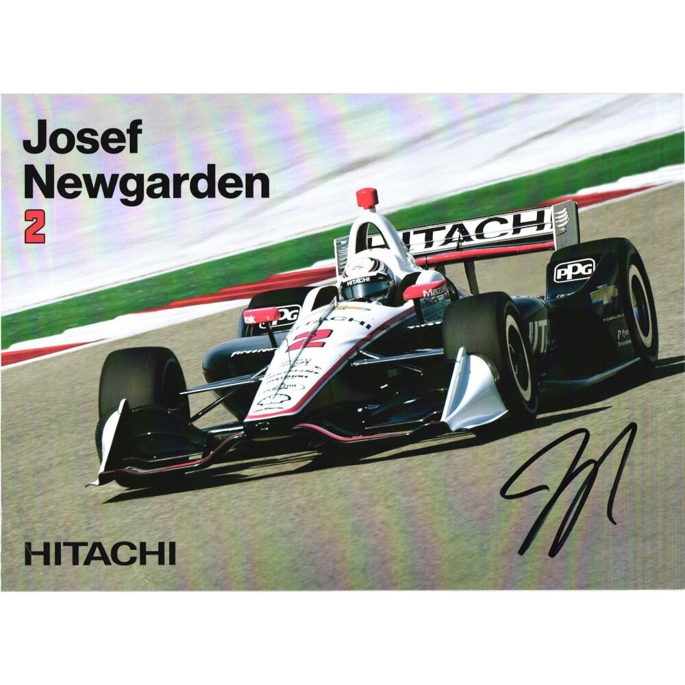 Josef Newgarden Signed 2019 Team Penske Hitachi 9 x 6.5 Postcard Chevrolet